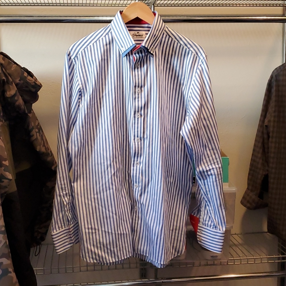 Custom tailored Italian men's dress shirt